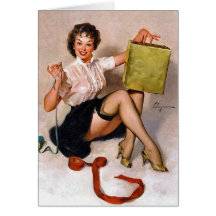 Vintager Retro Pinup-Kunst Gil Elvgren Pin herauf  Karte