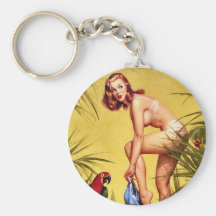 Vintager Retro Pinup-Kunst Gil Elvgren Pin herauf  Schlüsselbänder