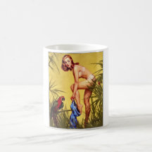 Vintager Retro Pinup-Kunst Gil Elvgren Pin herauf  Kaffee Haferl