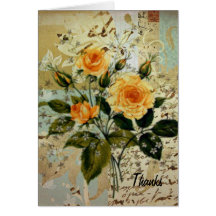 Vintager Rosen-Collagen-Dank Grußkarten