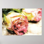 Vintager Rosen-Leinwand-Druck Plakatdrucke