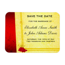 Vintager Rotwein-Save the Date Magnet