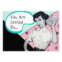 Vintager Sassy Sekretär Invitation Personalisierte Ankündigungskarte
