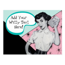 Vintager Sassy Sekretär Postkarte