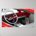 Vintager Sechzigerjahre Auto-Innenraum Plakate