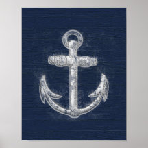 Vintager Seeanker Plakatdruck
