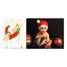 Vintager Snowman verziert Fotokarten