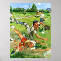 Vintager Sport Baseball, Kinderteam-Spielen Plakatdrucke