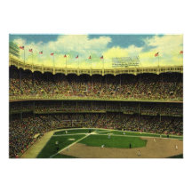 Vintager Sport, Baseball-Stadion mit Flaggen Individuelle Ankündigskarten