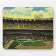 Vintager Sport, Baseball-Stadion mit Flaggen Mauspads