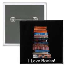Vintager Stapel alte Bücher Buttons