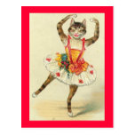 Vintager TanzenKitty Postkarte