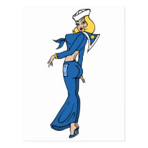 Vintager Tätowierungs-Frauen-Seemann Postkarte