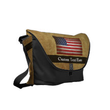 Vintager Text der amerikanischen Flaggen-w/Custom Kuriertasche