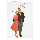 Vintager Valentine, der mit sich hin- und herbeweg Grußkarten