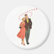 Vintager Valentine, der mit sich hin- und herbeweg Magnete