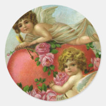 Vintager Valentinstag-viktorianische Engels-Herz-R Sticker