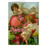 Vintager Valentinstag-viktorianische Engels-Herz-R Grußkarten