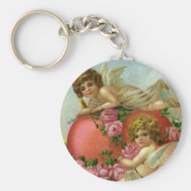 Vintager Valentinstag-viktorianische Engels-Herz-R Schlüsselband