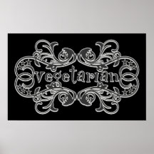 Vintager Vegetarier Plakat