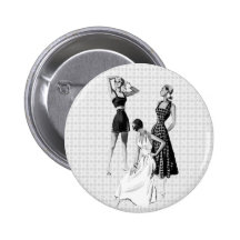 Vintager Vierzigerjahre Sommer arbeitet BW um Anstecknadelbuttons