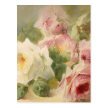 Vintager viktorianischer RoseWatercolor Postkarte