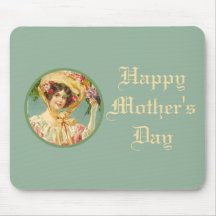 Vintager viktorianischer Tag Mousepad Damen-Mutter