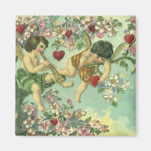 Vintager viktorianischer Valentinstag-Amor-Herz-Ba Magnete