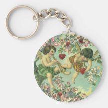 Vintager viktorianischer Valentinstag-Amor-Herz-Ba Schlüsselbänder