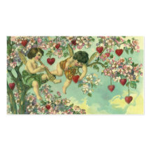 Vintager viktorianischer Valentinstag-Amor-Herz-Ba Visitenkarten