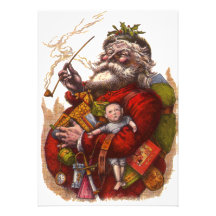 Vintager viktorianischer Weihnachtsmann, der ein R Ankündigung