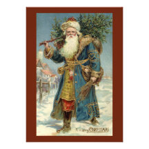 Vintager viktorianischer Weihnachtsmann mit Weihna Einladungen