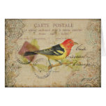 Vintager Vogel Grußkarte