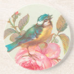 Vintager Vogel und Rosen Getränkeuntersetzer