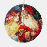 Vintager Weihnachtsengel und Sankt-Verzierung Weinachtsornamente