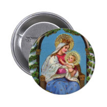 Vintager WeihnachtsJungfrau-Mary-Baby-Jesus-Knopf buttons