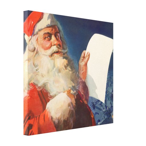 Vintager Weihnachtsmann mit seiner frechen oder Ni Gespannte Galeriedrucke