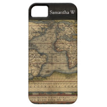 Vintager Weltkarten-Atlas-historischer Entwurf iPhone 5 Etuis