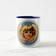 Vintager Winged Engel mit Sternen und glühendem Ha Kaffee Tasse
