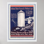 Vintager WW1 Indiana Mais-Silo-patriotische Bauern Plakate