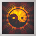 Vintager Yin Yang Symbol-Druck Posterdrucke
