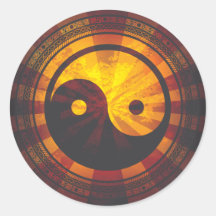 Vintager Yin Yang Symbol-Druck Runde Sticker