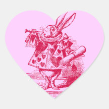 Vintages Alice im Wunderland-Weiß-Kaninchen Aufkleber