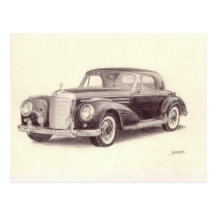 Vintages Auto: MERCEDES-BENZ 300S Postkarten