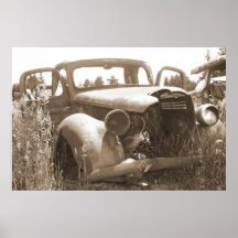 Vintages Auto-Plakat