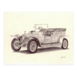Vintages Auto: Silberner Geist Rolls Royces Postkarte