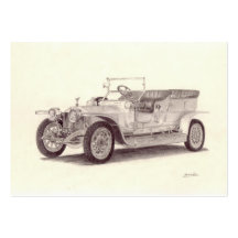 Vintages Auto: Silberner Geist Rolls Royces Visitenkarten Vorlage