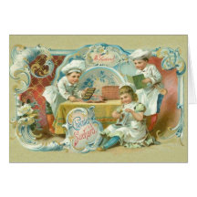 Vintages Backen mit Schokoladen-Werbung Grußkarte