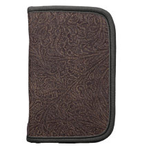 Vintages bearbeitetes Minifolio der ledernen Besch Planer
