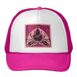 Vintages Blumenblatt-Pfirsich-Rosa Trucker Mütze